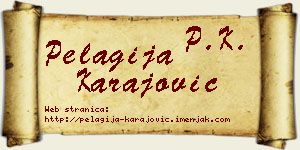 Pelagija Karajović vizit kartica